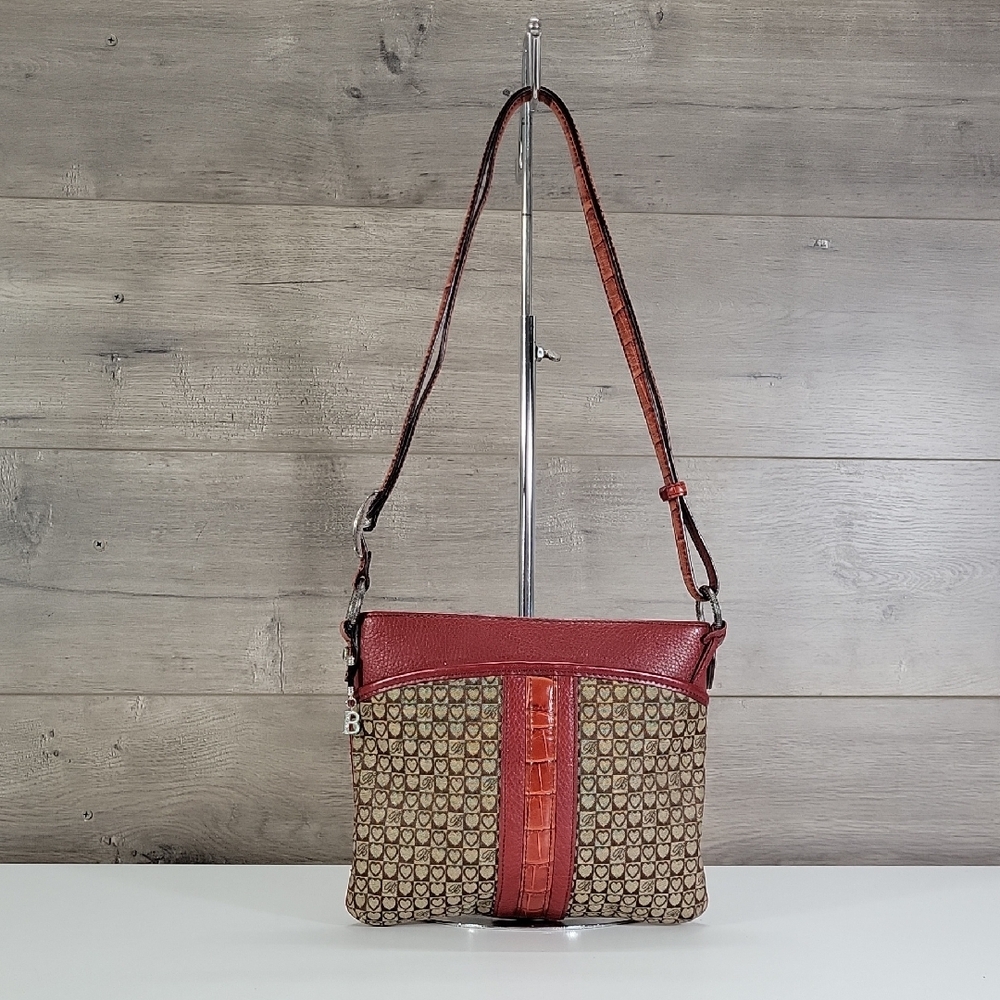 Brighton Signature Canvas/Leather Crossbody Shoulder Bag